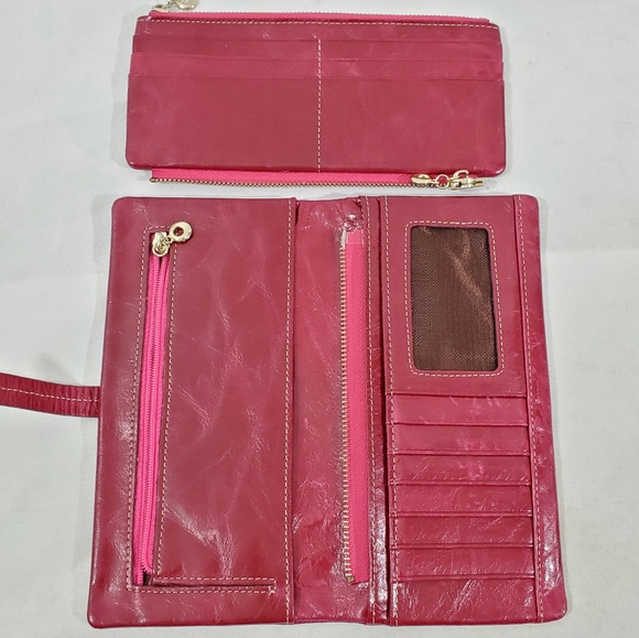 Woman's Veevan Leather Wallet Red Bifold 2 Part - Picture 6 of 11
